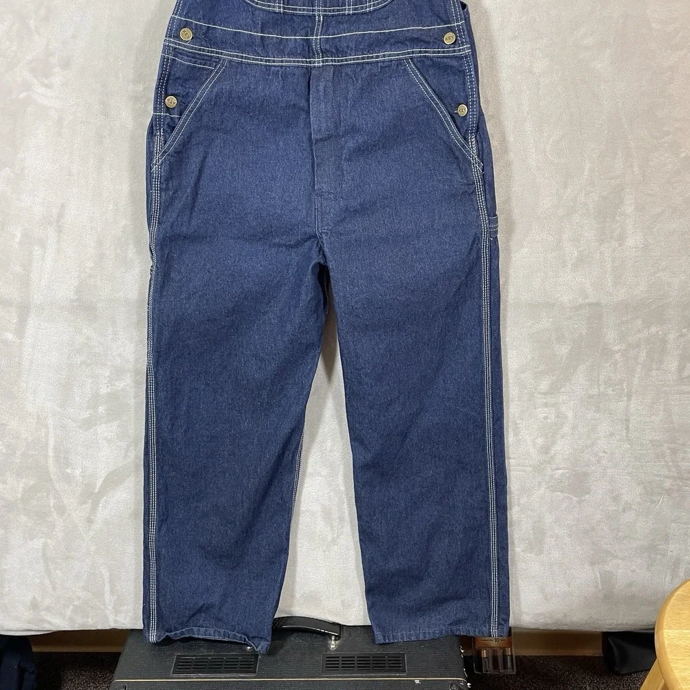 Key Imperial Overalls Bibs Mens 34x29 Dark Blue Farmer Western